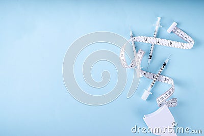 Weight loss injection. Insulin resistance, diabetes, weight loss concept Stock Photo