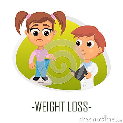 Weight loss medical concept. Vector illustration. Cartoon Illustration