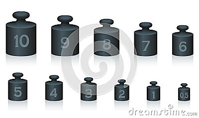 Weight Masses Black Iron Vector Illustration