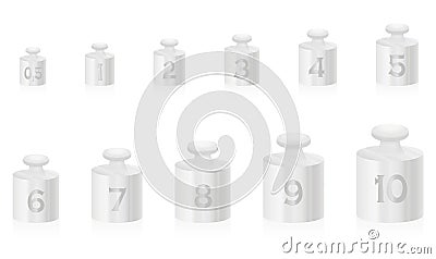 Weight Masses Silver Scale Vector Illustration