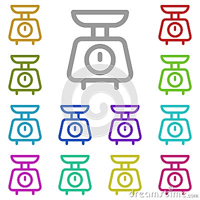 Weight multi color icon. Simple thin line, outline vector of laundry icons for ui and ux, website or mobile application Stock Photo