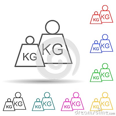 weight multi color style icon. Simple thin line, outline vector of measuring Instruments icons for ui and ux, website or mobile Stock Photo