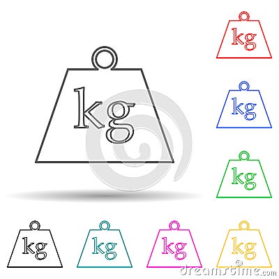weight multi color style icon. Simple thin line, outline vector of web icons for ui and ux, website or mobile application Stock Photo