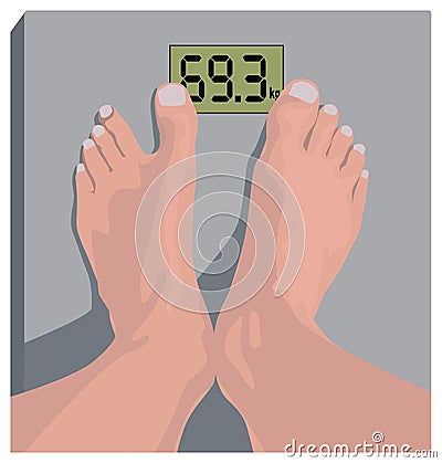 Weight perception, cheating reality. Slimming Vector Illustration