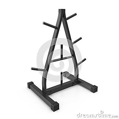 Weight Plate Tree on white. 3D illustration, clipping path Cartoon Illustration