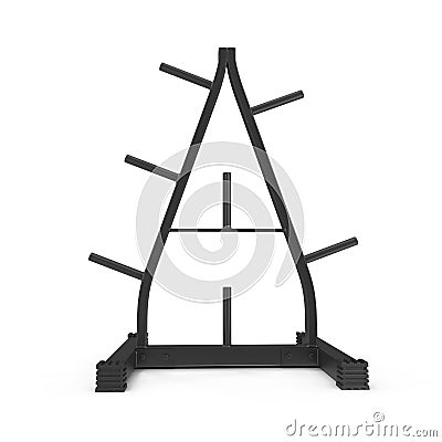 Weight Plate Tree on white. 3D illustration, clipping path Cartoon Illustration