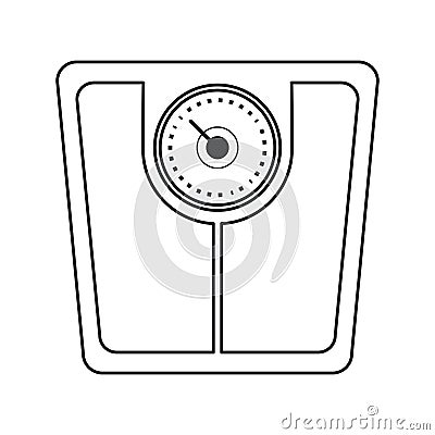 weight scale bathroom image outline Cartoon Illustration