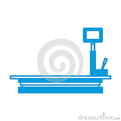 Weight scale delivery boxes equipment cargo Vector Illustration