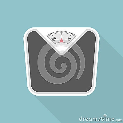 Weight scale with long shadow. Vector Illustration