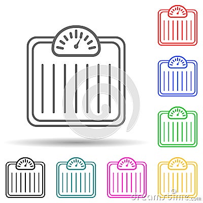weight scales multi color style icon. Simple thin line, outline vector of measuring Instruments icons for ui and ux, website or Stock Photo