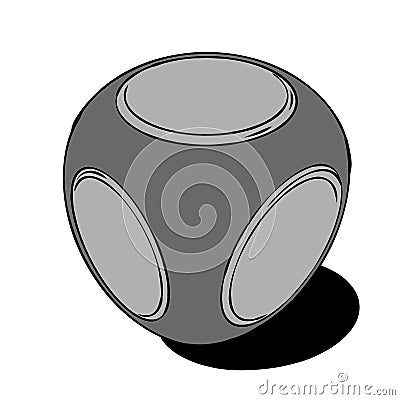 A paperweight with circles on its surface Cartoon Illustration