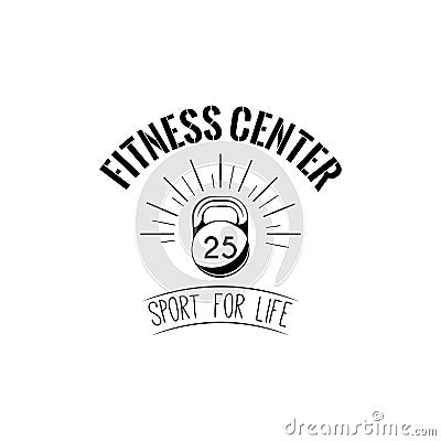 Weight sign icon, Kettlebell badge. Fitness center logo label emblem. Sport for life. Vector. Vector Illustration