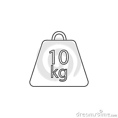 Weight symbol 10 kilograms icon. Element of measuring instruments for mobile concept and web apps. Thin line icon for website desi Stock Photo