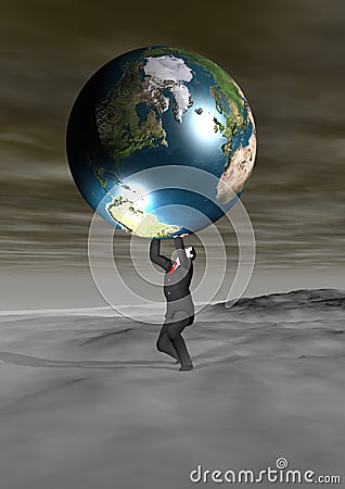 The weight of the world Stock Photo