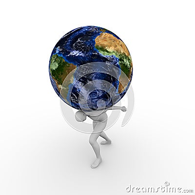 man with world on his back Stock Photo