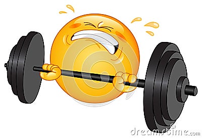 Weightlifter emoticon Vector Illustration