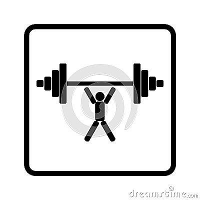 Weightlifter lifts icon, figure, Vector Illustration