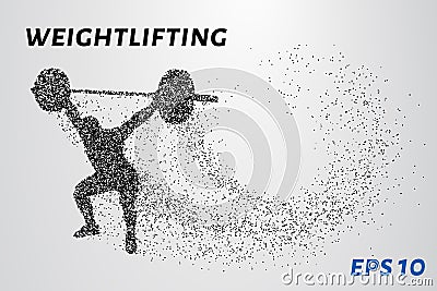 Weightlifter of the particles Vector Illustration