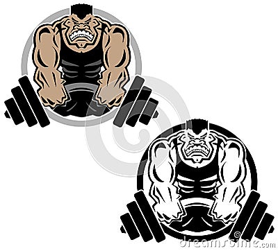 Weightlifting Muscle Fitness Gym Logo Illustration Vector Illustration