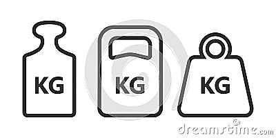 Weights graphic icons set Cartoon Illustration