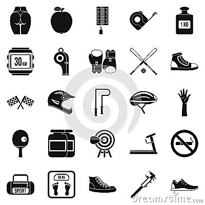 Weights icons set, simple style Vector Illustration