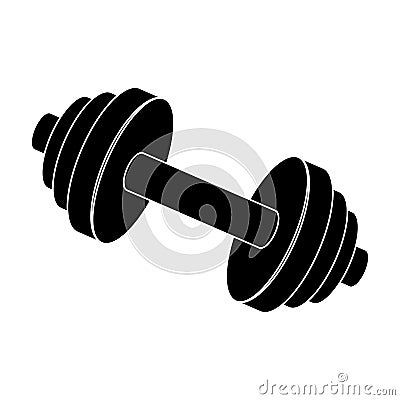 Weights for training. Metal training tools.Gym And Workout single icon in black style vector symbol stock illustration. Vector Illustration