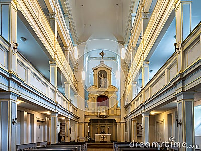 Weimar, Germany - May 11, 2023: Interior of St. James Church, Jakobskirche in Weimar, Germany Editorial Stock Photo