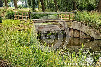 Weir on the Damme Canal Stock Photo