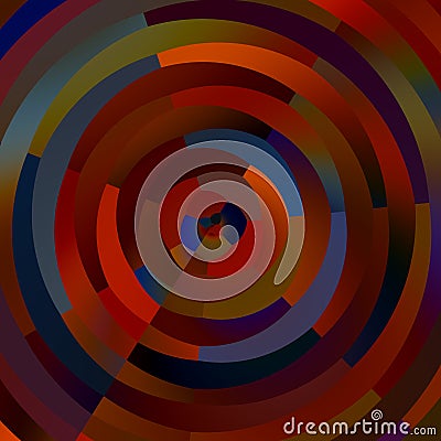 Weird Colorful Circles. Abstract Shapes Mosaic. Decorative Circle Stripes. Creative Art Background. Colored Illustration. Stock Photo