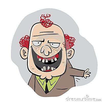 Weird creepy man with crooked teeth Stock Photo