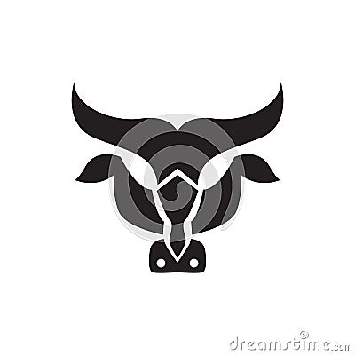 Weird face black cow logo design, vector graphic symbol icon illustration creative idea Vector Illustration