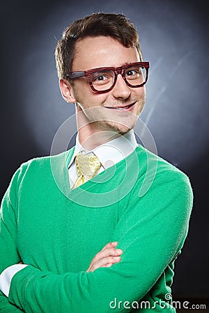 Weird funny young man Stock Photo