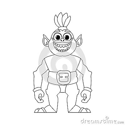 This is a weird and special person from a cartoon. Childrens coloring page. Vector Illustration