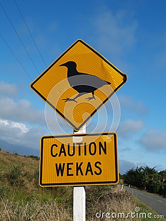 Weka caution sign Stock Photo