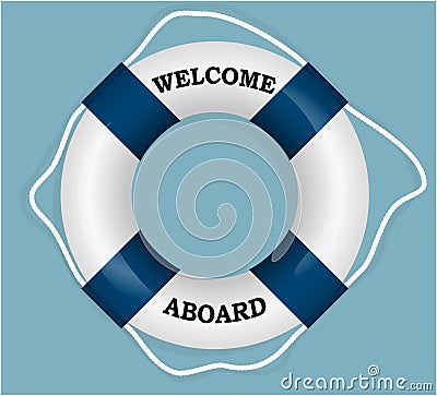 `Welcome Aboard` lifebuoy. Vector Illustration Vector Illustration