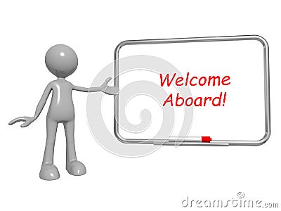 Welcome aboard on white Stock Photo