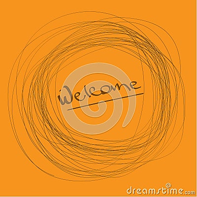 Welcome, abstract inscription in circles Stock Photo