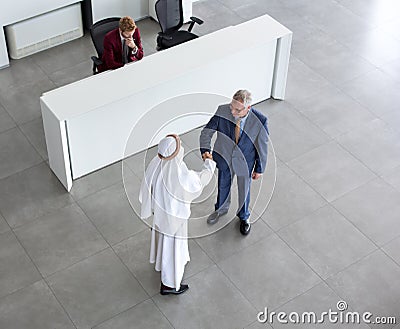 Welcome Arabian citizen on airport Stock Photo