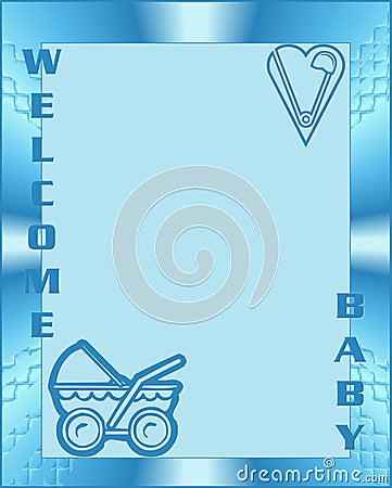 Welcome baby boy Cartoon Illustration