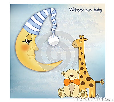 Welcome baby greetings card Stock Photo