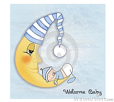 Welcome baby greetings card Stock Photo