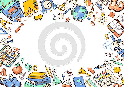 Welcome back to school sketchy background Vector Illustration