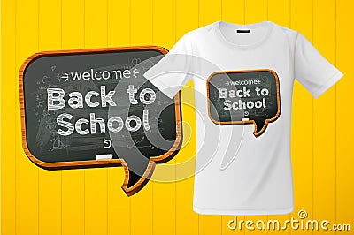 Welcome Back to School slogan graphic for t-shirt design, modern print, vector illustration. Vector Illustration