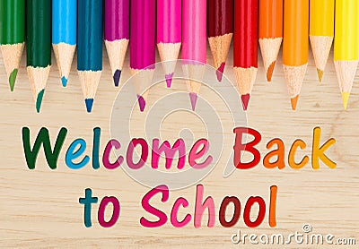 Welcome Back to School message Stock Photo