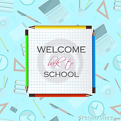 Welcome Back to School. Vector Illustration