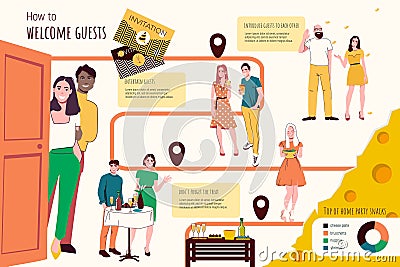 Welcome Guests Flat Infographic Vector Illustration