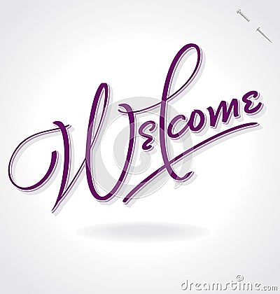 WELCOME hand lettering (vector) Vector Illustration