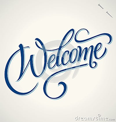 WELCOME hand lettering (vector) Vector Illustration