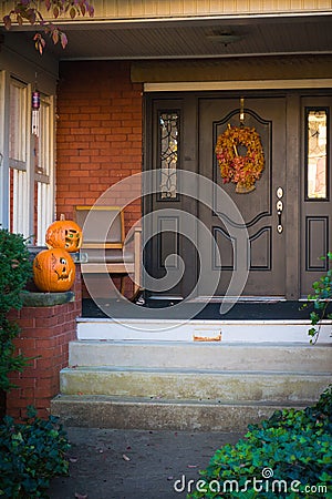 Welcome Home in Fall Stock Photo