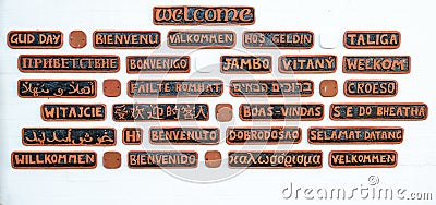 Welcome in many languages Stock Photo